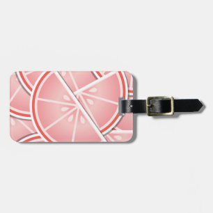 Funky pink grapefruit wedges luggage tag