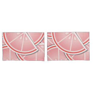 Funky pink grapefruit wedges pillowcase