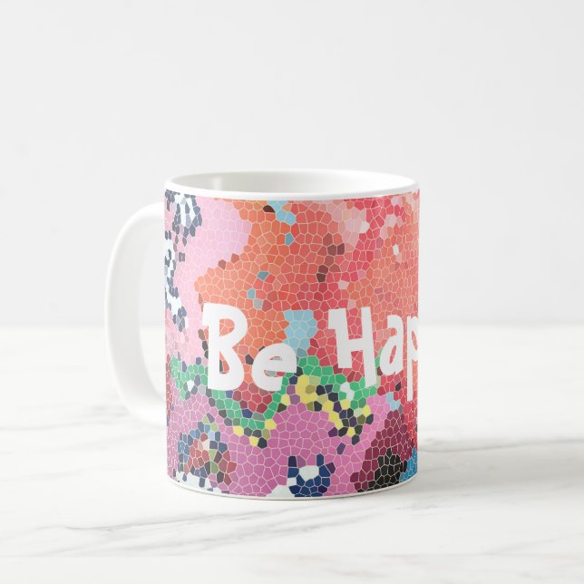 Funky Pink Pastels Abstract Coffee Mug (Front Left)