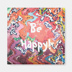 Funky Pink Pastels Abstract Magnet