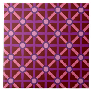 Funky Pink & Purple Pattern Ceramic Tile