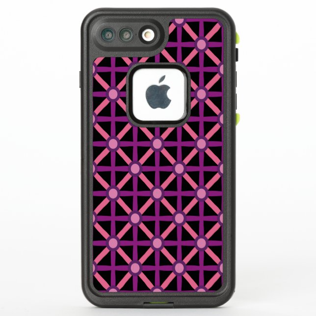 Funky Pink & Purple Pattern LifeProof iPhone Case (Back)