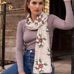 Funky Pink Red and Green Poinsettia Chiffon Scarf<br><div class="desc">A collection of beautiful scarves with Funky Poinsettias in various colours with a matching background.  Very elegant as a gift or for yourself.</div>