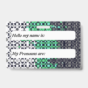 Funky Pixelated Customisable Neutrois Pride Flag   ID Badge