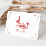 Funky Pizza Wine Handwritten Illustrated Thank You Card<br><div class="desc">Funky Pizza Wine Handwritten Illustrated Thank You Card</div>
