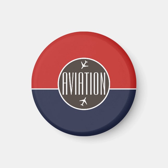 Funky Plane Aeroplane Pilot Aviation Flying Magnet (Front)