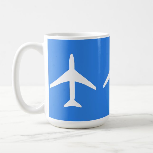 Funky Plane Aeroplane Pilot Aviation Flying Sky Coffee Mug (Left)