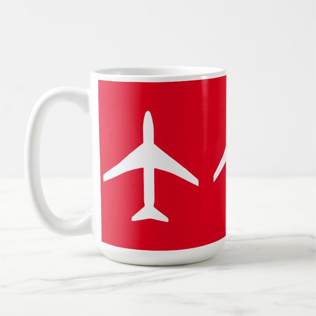 Funky Plane Aeroplane Pilot Aviation Flying Sky Coffee Mug (Left)