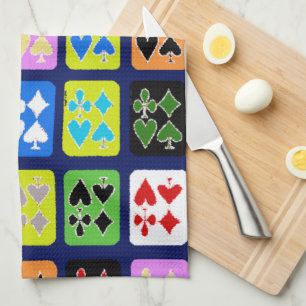 Funky Playing Cards Poker Solitaire Spades Tea Towel