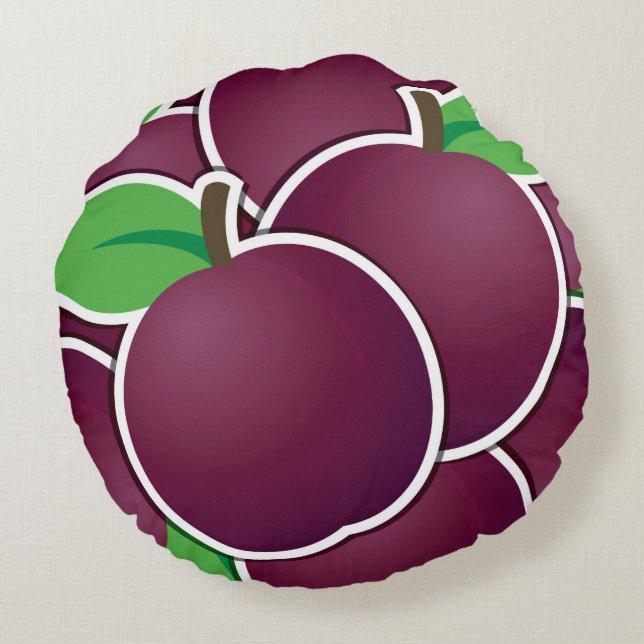 Funky plum round cushion (Back)
