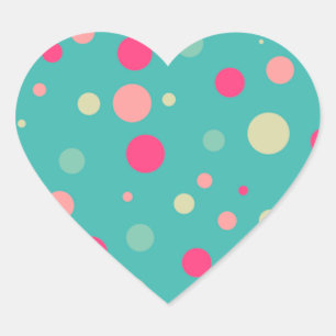 Funky polka dot heart sticker