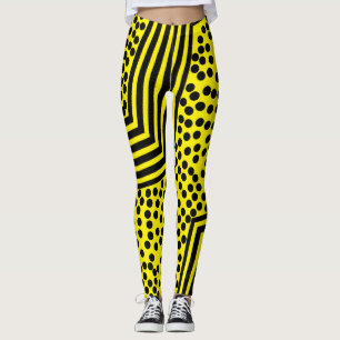 Funky Polka Dot Lines Bold Leggings