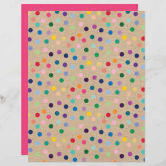 Funky Polkadots Faux Brown Kraft Scrapbook Paper