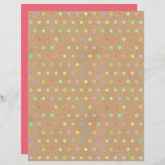 Funky Polkadots Faux Brown Kraft Scrapbook Paper