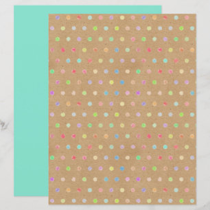 Funky Polkadots Faux Brown Kraft Scrapbook Paper