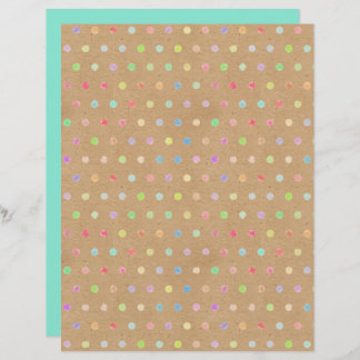 Funky Polkadots Faux Brown Kraft Scrapbook Paper