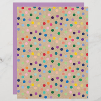 Funky Polkadots Faux Brown Kraft Scrapbook Paper
