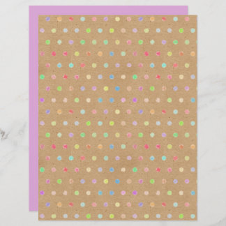 Funky Polkadots Faux Brown Kraft Scrapbook Paper