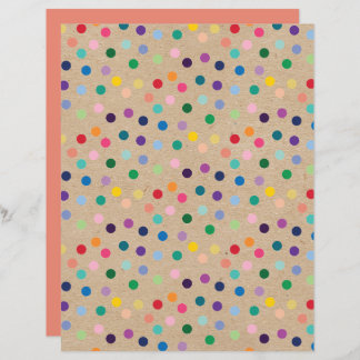 Funky Polkadots Faux Brown Kraft Scrapbook Paper