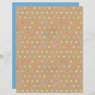 Funky Polkadots Faux Brown Kraft Scrapbook Paper