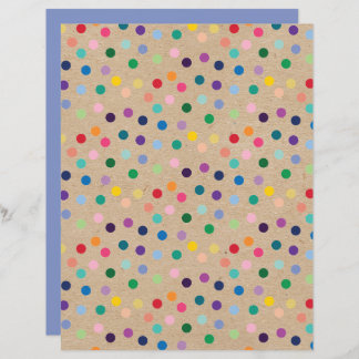 Funky Polkadots Faux Brown Kraft Scrapbook Paper