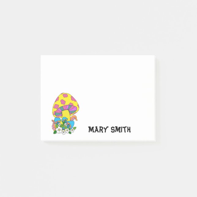 Funky Pop-Art Mushroom  Post-it Notes (Front)
