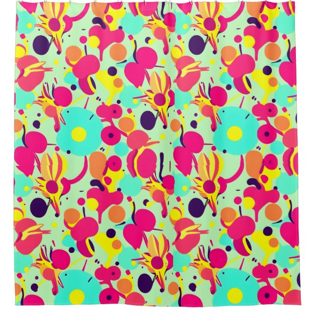 Funky Pop Art Shower Curtain  (Front)