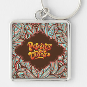Funky Positive Vibes  Key Ring