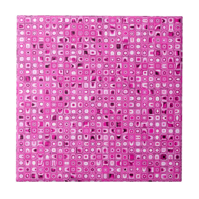 Funky 'Pretty In Pink' Mosaic Tiles Pattern (Front)