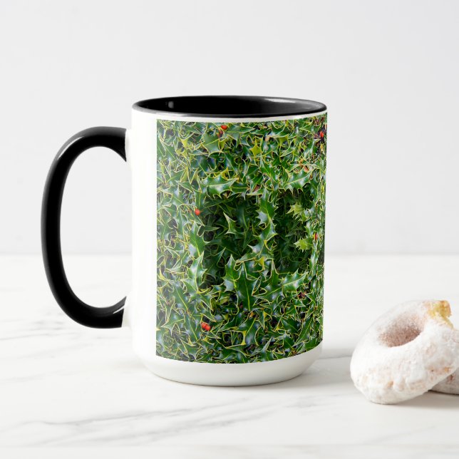 Funky Prickly Peace Holly tall coffee mug (With Donut)