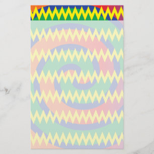 Funky Primary Colours Swirls Chevron ZigZags Stationery