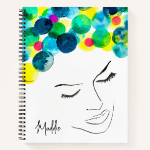 Funky psychedelic bubble hair notebook