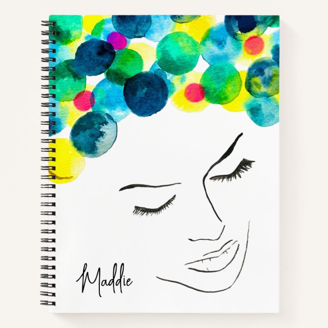 Funky psychedelic bubble hair notebook (Front)