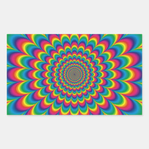 Funky Psychedelic Colour Fest Rectangular Sticker