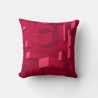 Funky Psychedelic Maroon Throw Pillow