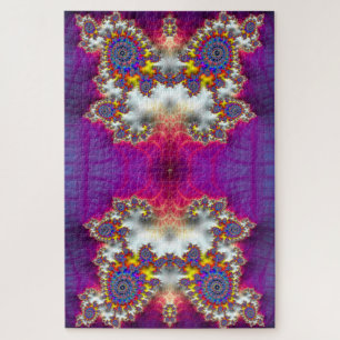 Funky Psychedelic Owl Fractal Abstract Jigsaw Puzzle