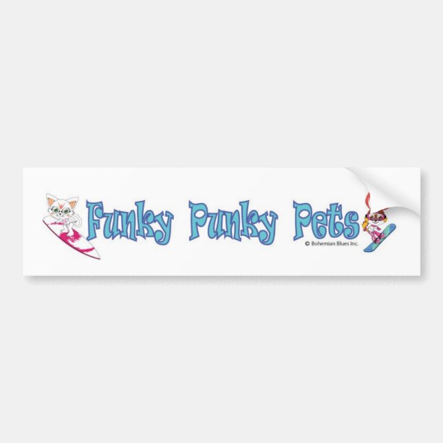 Funky Punky Pets bumper sticker (Front)