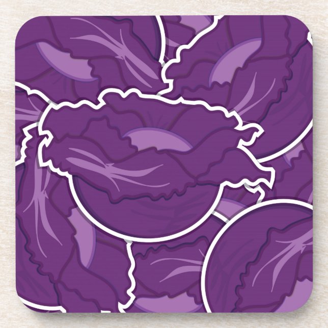 Funky purple cabbage coaster (Front)