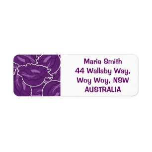 Funky purple cabbage return address label