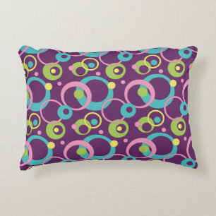 Funky Purple Circles Accent Pillow