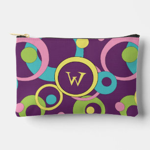Funky Purple Circles Accessory Pouch