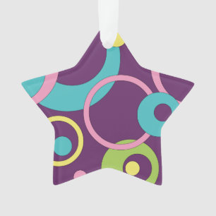Funky Purple Circles Acrylic Ornament