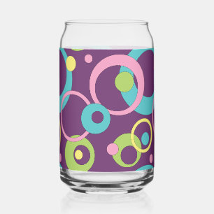 Funky Purple Circles Can Glass
