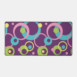 Funky Purple Circles Desk Mat