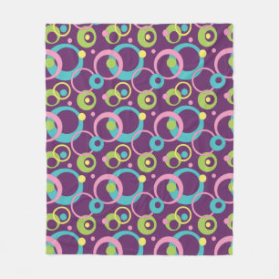 Funky Purple Circles Fleece Blanket