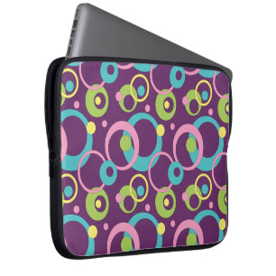 Funky Purple Circles Laptop Sleeve