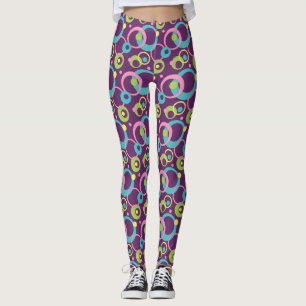 Funky Purple Circles Leggings