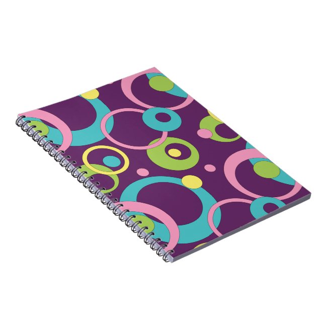 Funky Purple Circles Notebook. Notebook (Right Side)