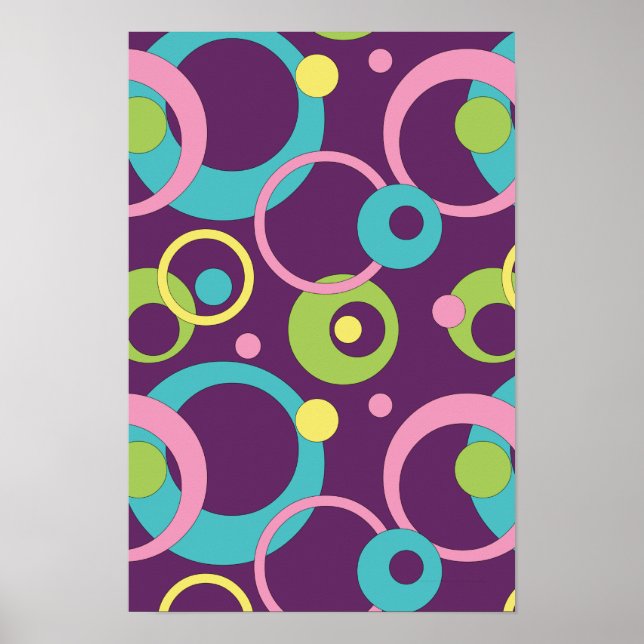 Funky Purple Circles Poster (Front)