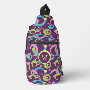 Funky Purple Circles Sling Bag